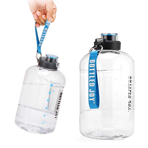 GHONLZIN Botella de Agua Deportiva, 2.5 L Water Bottle con Marcador de Tiempo Apto para Lavavajillas Sin BPA para el Athletic (2.5 L/88OZ)