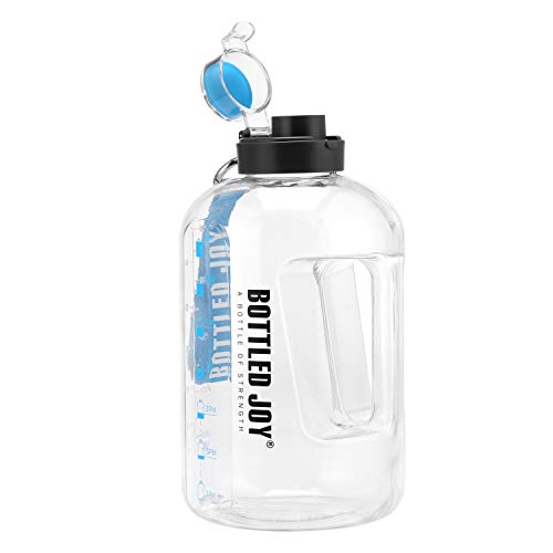 GHONLZIN Botella de Agua Deportiva, 2.5 L Water Bottle con Marcador de Tiempo Apto para Lavavajillas Sin BPA para el Athletic (2.5 L/88OZ)