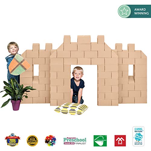 GIGI, Bloks Bloques de Construcción Gigantes de Cartón, Juegos de Construcción para Niños, 100 Piezas XXL, Kits de Ladrillos Para Grandes Construcciones Infantiles de Castillos y Torres Grandes, G1