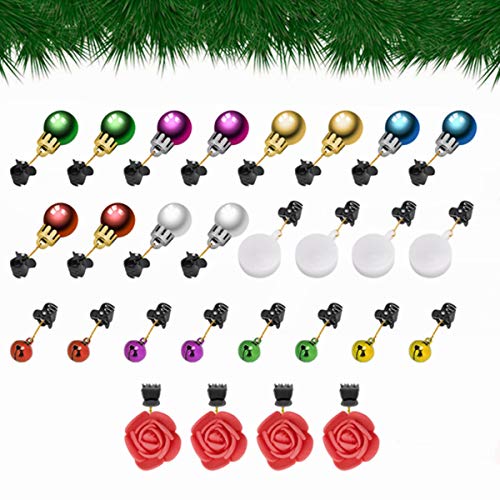 GIKPAL 29 Piezas Adornos Barba Iluminados Campanas Navideñas para Barbas de Santa y Vibrantes