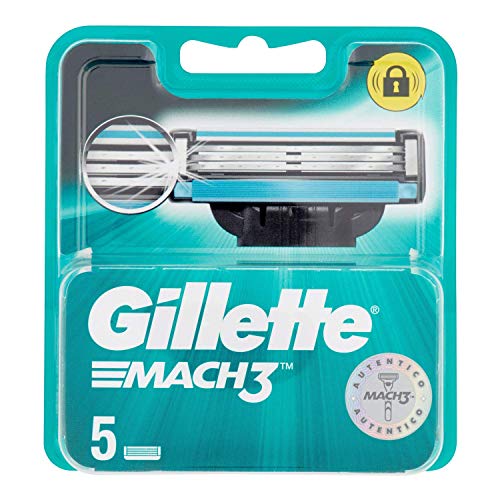Gillette Mach 3 Recambio de Maquinilla de Afeitar para Hombre 5 Recambios