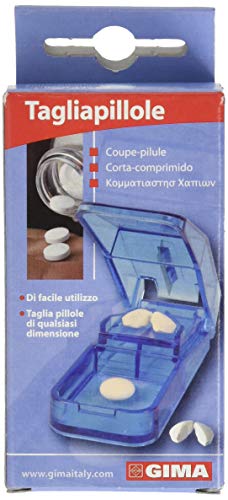 GIMA ref. 25730 Cortador de píldoras para una dosificación perfecta, con cuchilla de acero inoxidable y caja de cartón, para reducir el tamaño de pastillas de ancianos, niños y mascotas