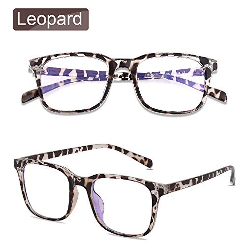 Gimdumasa gafas ordenador gaming pc uv luz filtro proteccion azul mujer hombre para antifatiga GI799 (Leopardo)