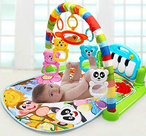 Gimnasio Piano Pataditas para Bebé, Marbeine Manta de Juego Musical Estante De Fitness con Pedal De Música Alfombra de Aprendizaje (Estilo A-Verde)