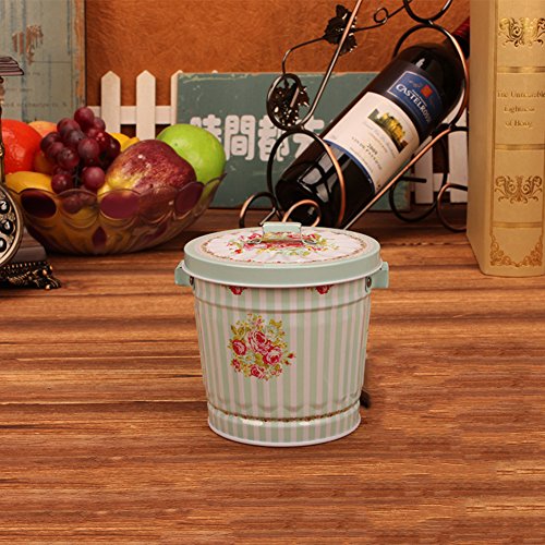 GING Mini papelera,Cubo de basura para sala de estar dormitorio basura europea papelera escritorio creativo almacenamiento lindo barril-L 10x9.5cm(4x4inch)
