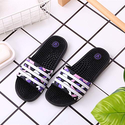 Ginsenget Chanclas Slide Beach Pool,Zapatillas Masaje púas,Zapatillas pies Puntos acupuntura Salud,Zapatillas baño Ducha,Mujer Negra,39,Sandalias Zapatillas Playa Amantes