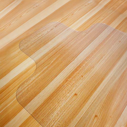 GIOVARA - Alfombrilla transparente para silla con borde para suelos duros, 90 x 120 cm, alta resistencia al impacto, antideslizante, material no reciclado