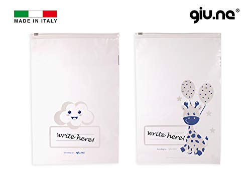 GIU.NE® - Bolsas para correa de bebé, 6 unidades, bolsas para maleta, cierre con cursor hermético para nacimiento de bebé, idea regalo con certificación ISO9001 ecológica