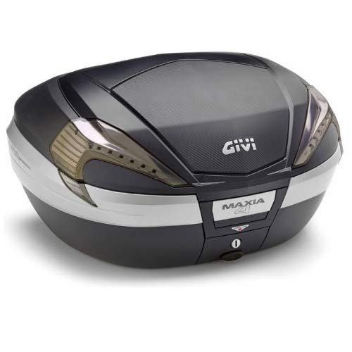 Givi - Baúl con Carcasa de Aluminio V56NNT Maxi 4 Negro Volumen 56 l catalizadores ahumados fijación monokey de Aluminio anodizado e inserción Carbono Look 2 Cascos modulares 330 x 480 x 600 mm