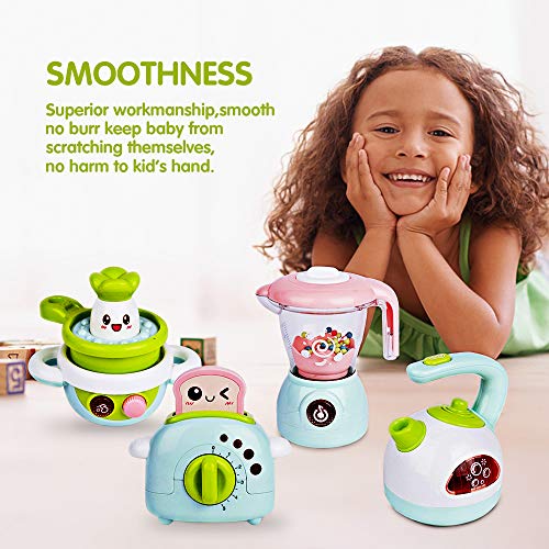 GizmoVine Cocina Juguete con Luz y Musica para NiñOs con Tostadora, Batidora, Hervidor y Estufa para BebéS 2 3 4 AñOs NiñOs NiñAs
