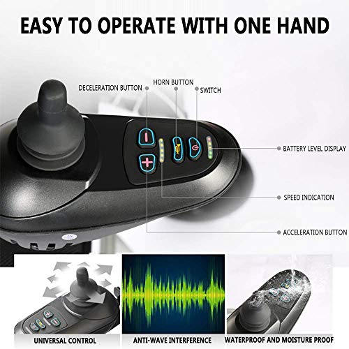 GJHW Ligera Silla de Ruedas eléctrica compacta Motor sin escobillas Viajes Marco de Aluminio Plegable de la batería portátil Inteligente Scooter de Litio,24V12A/15km