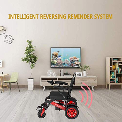 GJHW Ligera Silla de Ruedas eléctrica compacta Motor sin escobillas Viajes Marco de Aluminio Plegable de la batería portátil Inteligente Scooter de Litio,24V12A/15km