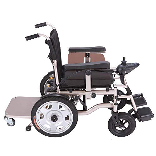 GJHW Silla De Ruedas Eléctrica Doble Scooter Portátil Plegable De Cuatro Ruedas Totalmente Automático con Silla De Ruedas,Gold-XS
