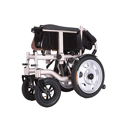 GJHW Silla De Ruedas Eléctrica Doble Scooter Portátil Plegable De Cuatro Ruedas Totalmente Automático con Silla De Ruedas,Gold-XS
