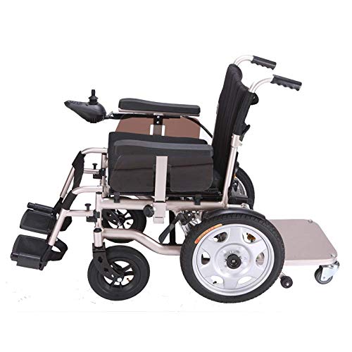 GJHW Silla De Ruedas Eléctrica Doble Scooter Portátil Plegable De Cuatro Ruedas Totalmente Automático con Silla De Ruedas,Gold-XS