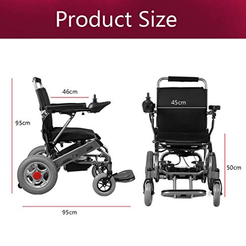 GJHW Silla de Ruedas eléctrica Plegable, Anciano Portátil Ligero Scooter Electrico, Silla de Ruedas eléctrica Minusvalido