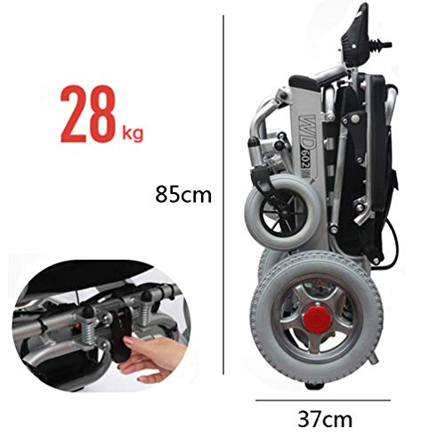 GJHW Silla de Ruedas eléctrica Plegable, Anciano Portátil Ligero Scooter Electrico, Silla de Ruedas eléctrica Minusvalido