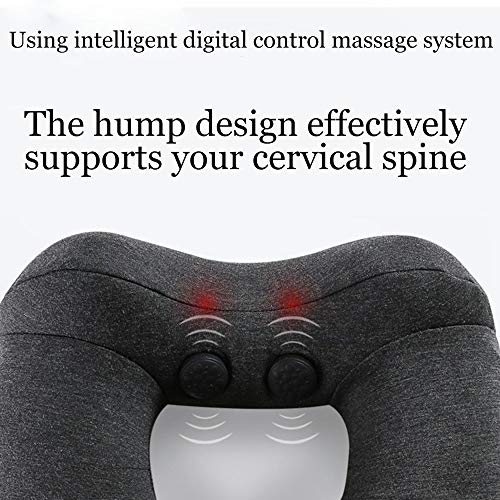 GJYU Masajeador De Cuello En Forma De U con Función De Calefacción, Almohada para El Cuello, Soporte para La Cabeza, Almohada Suave, para Dormir, Descanso, Almohada De Viaje, Avión Y Uso Doméstico