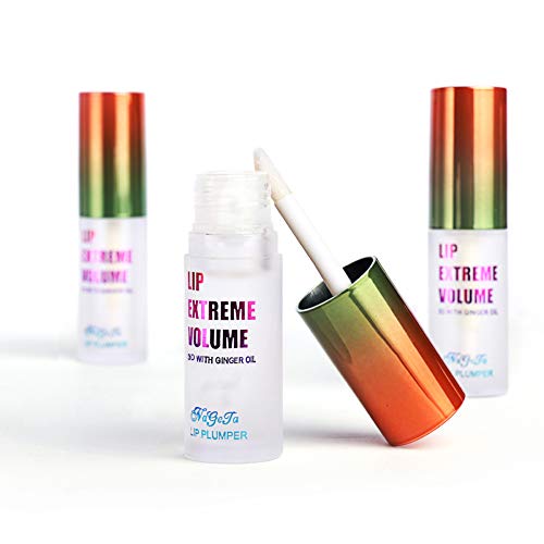 GL-Turelifes Lip Plumper Brillo labial, Ginger Mint Lip Balm Plumper Lip Extreme Volumen, labios hidratantes Enhancer, hidratar, eliminar las arrugas de sequedad (Transparente)