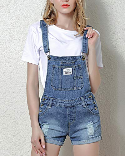 GladiolusA Peto Vaquero Mujer Pantalones Cortos Monos Denim Azul