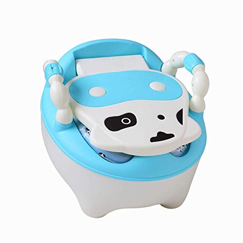 Glenmore Orinal Bebe Niño WC para Infantil con Tapa y Asiento Acolchado Suave Niña Vaca Azul