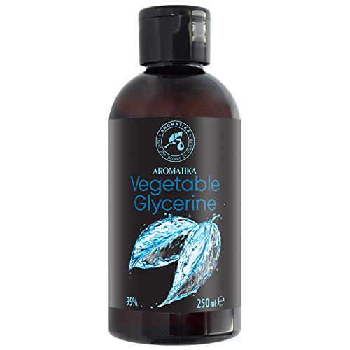 Glicerina Vegetal 250ml - 99% Puro - Líquido - Cuidado para la Cara - Cuerpo - Cabello - Base Líquida - Jabón Líquido para el Cabello - Cosméticos Hechos a Mano - Hidratante Facial - Base de Jabón