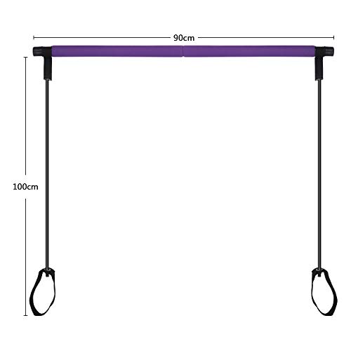 GLKEBY Kit de Barra de Pilates con Banda de Resistencia, Gimnasio Multifuncional portátil para el hogar, Ejercicio de Pilates Stick, Entrenamiento Total del Cuerpo, para Yoga, Fitness
