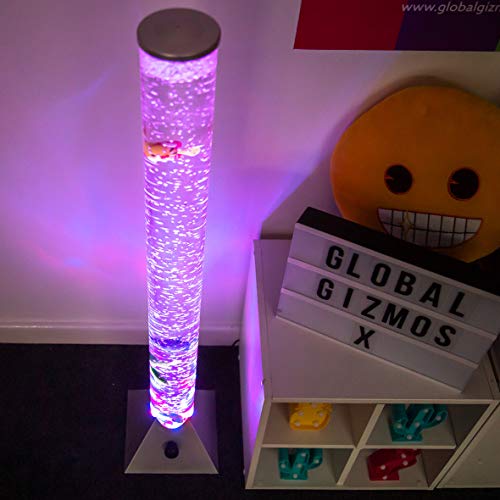 Global Gizmos 45500 grande Lámpara LED de noche, diseño de burbujas de agua con bordado, diseño de pez, color transparente