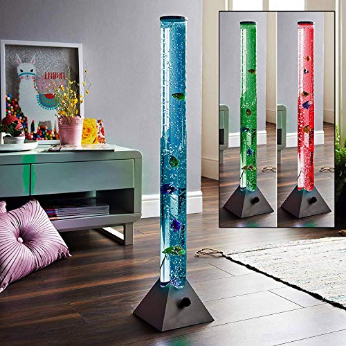 Global Gizmos 45500 grande Lámpara LED de noche, diseño de burbujas de agua con bordado, diseño de pez, color transparente