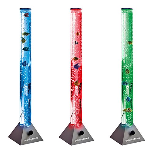 Global Gizmos 45500 grande Lámpara LED de noche, diseño de burbujas de agua con bordado, diseño de pez, color transparente
