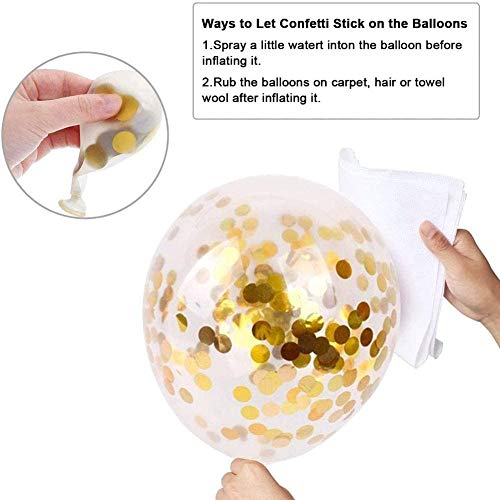 Globos de Confeti Dorado|Globos Dorados|Globos Metalizados Dorados|60 piezas 12 Pulgadas Globos Dorado Blanco, Para Decoraciones de Cumpleaños, Bodas, Fiestas, Ceremonias de Graduación.（Dorado）