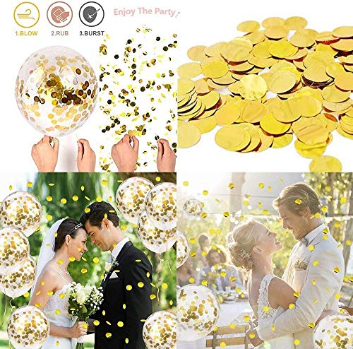 Globos de Confeti Dorado|Globos Dorados|Globos Metalizados Dorados|60 piezas 12 Pulgadas Globos Dorado Blanco, Para Decoraciones de Cumpleaños, Bodas, Fiestas, Ceremonias de Graduación.（Dorado）