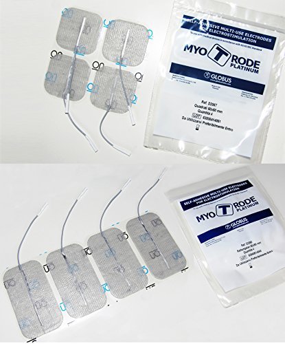 Globus 8 electrodos Platinum (Piel delicado) 1 sobre cuadrados + 1 bst rectangulares, calidad extra para electroestimulador