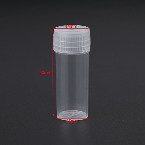 GLOGLOW 50 Piezas de Botella de Muestra pequeña, Recipiente de Botella de Muestra de plástico vacío Contenedor de Almacenamiento de categoría médica portátil para sólidos