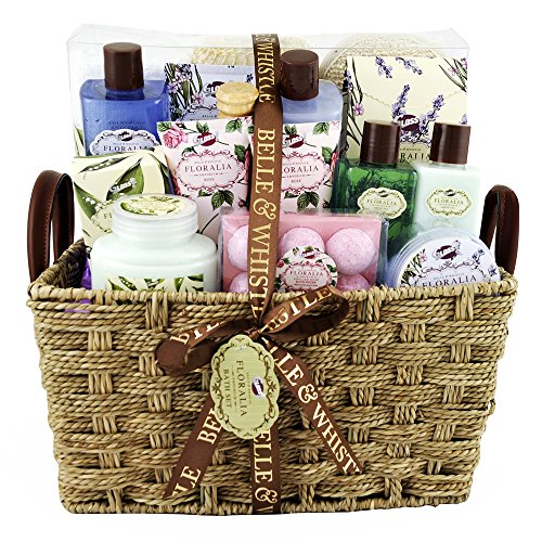 Gloss - caja de baño, caja de regalo para mujeres - ¡ Caja de Regalo - Juego de Baño Premium Floralia Colección Scent Lavanda, Té Verde y Rosa - 21pcs