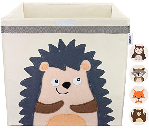 GLÜCKSWOLKE Caja Almacenaje Infantiles - Motivo Erizo I Baules Juguetes I Cubos Organizador (33x33x33) Cuarto de Niños I Contenedor Habitacion Niñas I Cesto Dormitorio Bebe