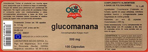 Glucomanano 500 mg. 100 capsulas