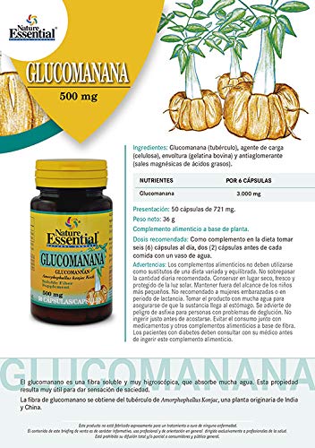 Glucomanano 500 mg. 50 capsulas