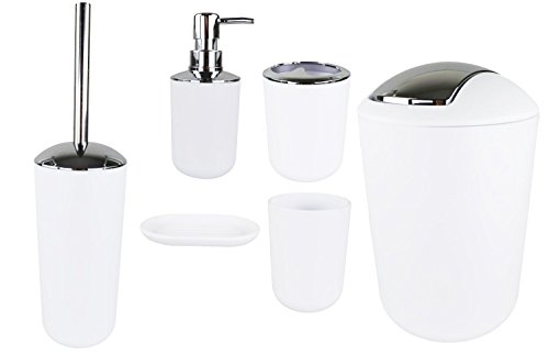 GMMH - Juego de 6 accesorios para el cuarto de baño, dispensador de jabón, escobilla para el inodoro