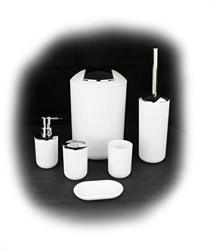 GMMH - Juego de 6 accesorios para el cuarto de baño, dispensador de jabón, escobilla para el inodoro