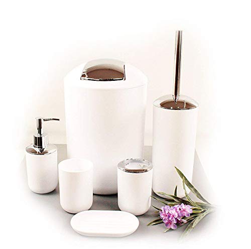 GMMH - Juego de 6 accesorios para el cuarto de baño, dispensador de jabón, escobilla para el inodoro