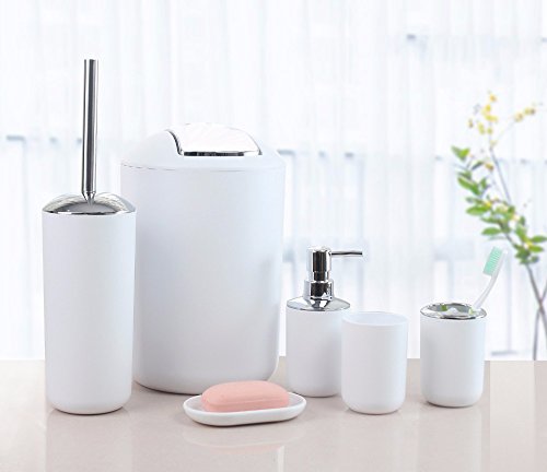GMMH - Juego de 6 accesorios para el cuarto de baño, dispensador de jabón, escobilla para el inodoro