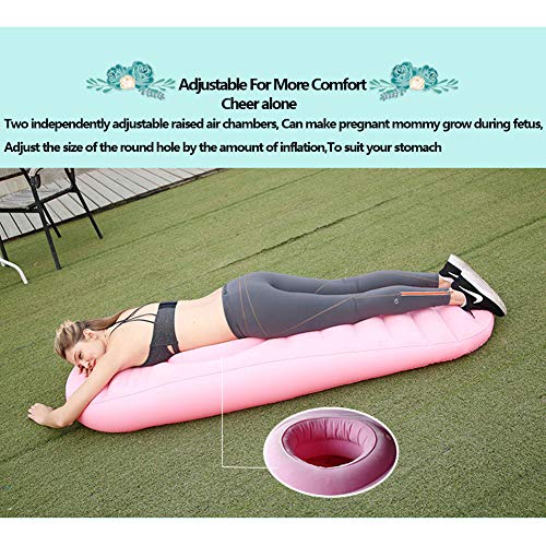 GNXTNX Almohada De Cintura De Maternidad, Respaldo para Mujeres Embarazadas, Cojín De Playa De Cama De Descompresión Inflable con Bomba De Aire Eléctrica, Tamaño Impermeable Ajustable,Azul