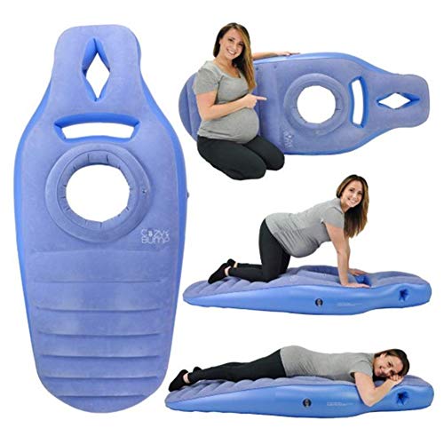 GNXTNX Almohada De Cintura De Maternidad, Respaldo para Mujeres Embarazadas, Cojín De Playa De Cama De Descompresión Inflable con Bomba De Aire Eléctrica, Tamaño Impermeable Ajustable,Azul