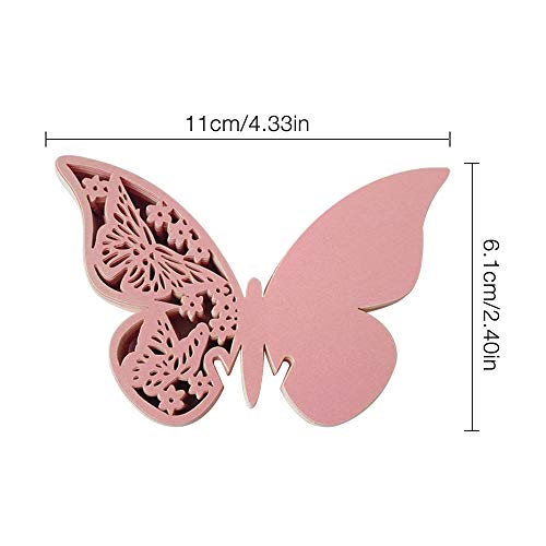 Gobesty Tarjeta de Copa Mariposa, 100 PCS Hollow Wine Glass Decoración Número de mesa Decoración para boda, fiesta de Navidad, decoración de cumpleaños