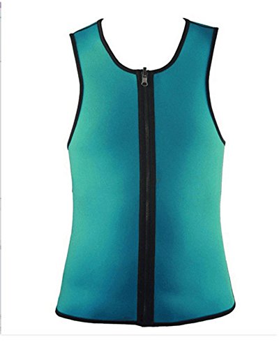 GODGETS Hombres Camisetas Termicas de Compresion de Neopreno para Sudaracion Excesiva Desarrollo Muscular Adelgazar Rápido con Quema Grasa Faja Barriga y Abdomen Verde 2XL