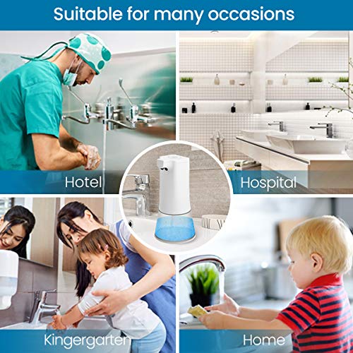 Godmorn Dispensador de jabón automático, 350ml USB Carga Dispensador de Jabón Sensor Infrarrojo Sin Contacto, IPX4 Volumen de Espuma Ajustable para los baños Cocina aseos oficinas hoteles