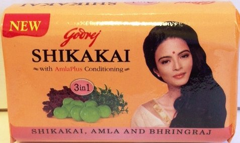 Godrej shikakai , Amla y Bhrigraj jabón para cabello (pack de 3)