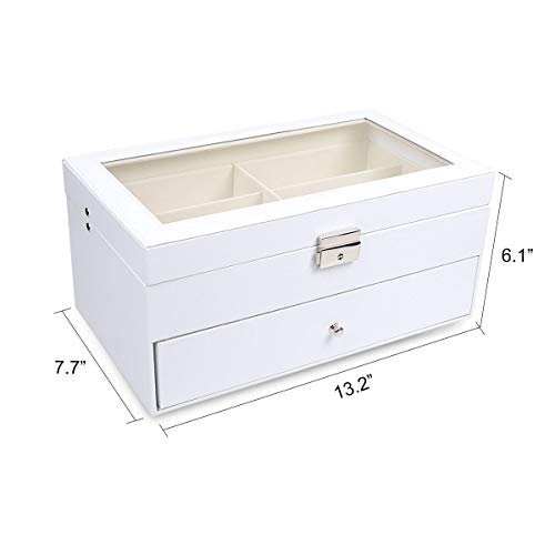 Goetland - Funda de piel sintética para gafas de sol, color blanco