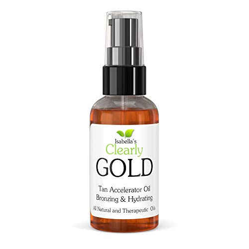 GOLD - el Mejor Aceite Acelerador de Bronceado Natural. Aceite Bronceador Hidratante para un Bronceado Saludable, Bronceado con Aceite de Oliva, Zanahoria y Coco.